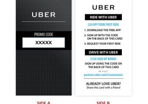 Uber Driver Business Card Template Refer New Uber Drivers and Riders with Business Cards
