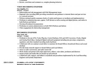 Ucce Engineer Resume Recording Engineer Resume Samples Velvet Jobs