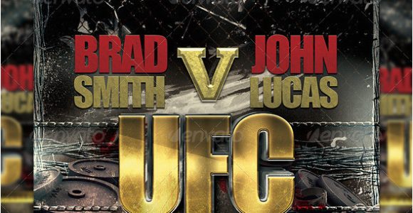 Ufc Poster Template Kickboxing Poster Psd Dondrup Com