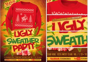 Ugly Sweater Party Flyer Template Ugly Sweater Flyer Template 2 Flyerheroes