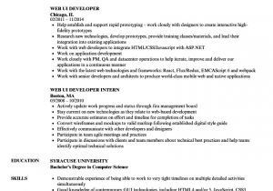 Ui Developer Sample Resume Web Ui Developer Resume Samples Velvet Jobs