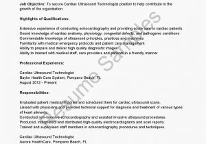 Ultrasound Tech Resume Template Resume Samples Cardiac Ultrasound Technologist Resume Sample