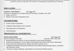 Undergraduate Engineering Resume Mechanical Engineering Internship Resume Sle Sample