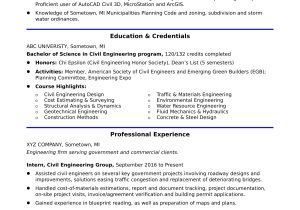 Undergraduate Engineering Resume Sample Resume for An Entry Level Civil Engineer Monster Com