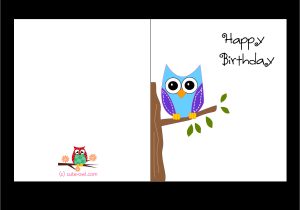 Unicorn Happy Birthday Card Printable Cute Owl Sitting On A Branch Happy Birthday Card Happy