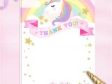 Unicorn Thank You Card Printable Jennifer Mcduell Expressgirl00 On Pinterest