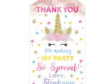 Unicorn Thank You Card Printable Personalized Unicorn Tags Unicorn Thank You Tags Unicorn