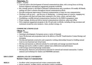 Unified Communications Engineer Resume Communications Lead Resume Samples Velvet Jobs
