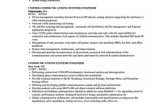 Unified Communications Engineer Resume Communications Systems Engineer Resume Samples Velvet Jobs