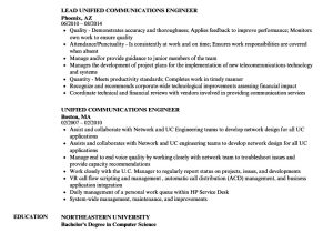 Unified Communications Engineer Resume Unified Communications Engineer Resume Samples Velvet Jobs