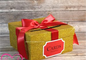 Unique Card Boxes for Graduation Card Box Glitter Yellow Gold Red Gift Money Box for Any