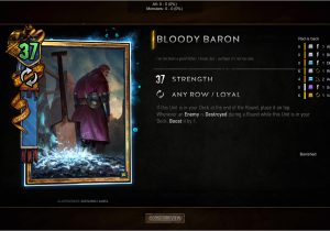 Unique Card From Baron Witcher 3 Bb is Not Happy with You Playing Dagon In Casual Gwent