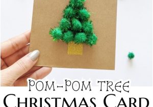Unique Christmas Photo Card Ideas Pom Pom Tree Christmas Card with Images Diy Christmas