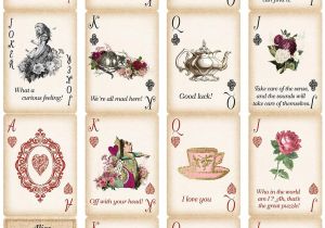 Unique Creative Printed Note Card Clip Alice Playing Cards Poker for Tea Party Supply themed Party Gift