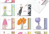 Unique Creative Printed Note Card Clip Birthday A La Mode 10 Boxed Chic Happy Birthday Cards with Envelopes 4 X 5 12 Inch Elegant Lady Vibrant Congrats Greeting Card for Women Wife