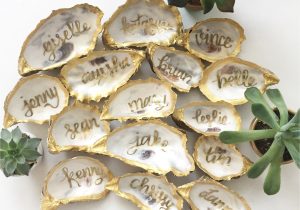 Unique Escort Card Ideas for Weddings Gold Oyster Shell Place Cards for Sf Wedding Www