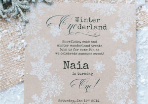 Unique First Birthday Invitation Card Winter Wonderland 1st Birthday Party with Images