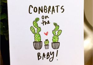 Unique New Baby Card Congrats Cactus Card New Baby Card Congrats Expecting Card