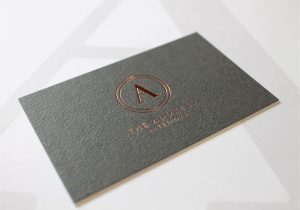 Unique Real Estate Business Card Ideas Rose Gold Foil Deboss Business Card Onto Colourplan with