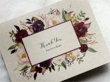 Unique Thank You Card Ideas Wedding Marsala Thank You Card Set Boho Thank You Cards Wedding