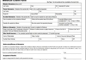 Universal Claim form Template Medical Claim form Templates Free Printable