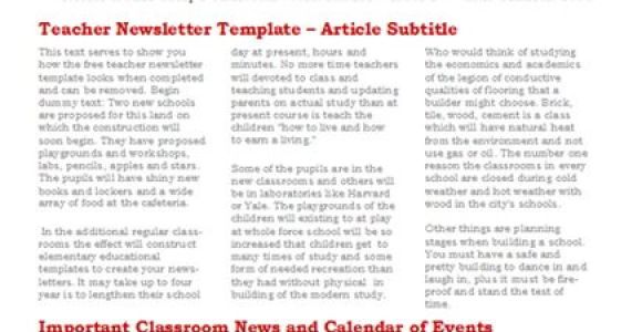 University Newsletter Templates 15 Free Microsoft Word Newsletter Templates for Teachers