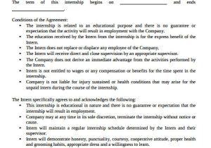 Unpaid Internship Contract Template 35 Agreement Templates Free Premium Templates