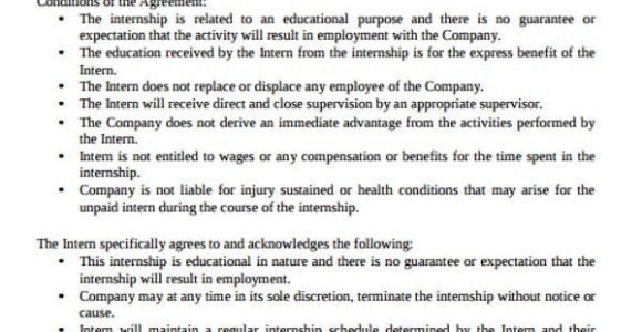 Unpaid Internship Contract Template 35 Agreement Templates Free Premium Templates