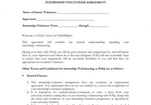 Unpaid Internship Contract Template Haq Internship Agreement