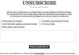 Unsubscribe Email Template Unsubscribing From Email How top Fashion Retailers Try to