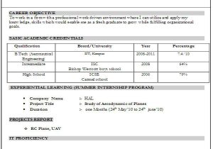 Updated Resume format for Fresher 10 Fresher Resume Templates Download Pdf