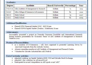 Updated Resume format for Fresher Resume format for Fresher Download Pdf