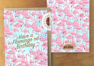 Upload Photo Happy Birthday Card Flamboyance Flamingo Od Birthday Greetings Card Also the Bison