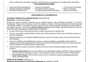 Us It Recruiter Sample Resume Technical Recruiter Resume Example