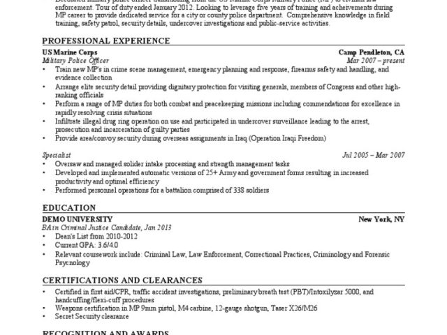 Us Resume Sample Us Marine Corps Resume Example Resume Companion Williamson Ga Us