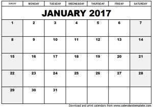 Usable Calendar Template Free Calendar Template 2017 Cyberuse
