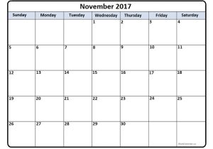 Usable Calendar Template November 2017 Calendar 56 Calendar Templates Of 2017