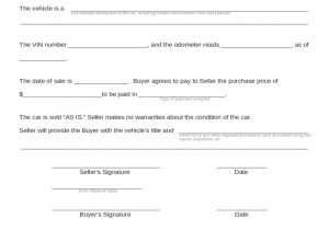 Used Car Deposit Contract Template Blank Used Car Sales Agreement Free Download Tampletes