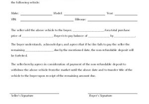 Used Car Deposit Contract Template Car Deposit Receipt Template Word Doc format Excel