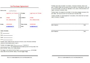 Used Car Deposit Contract Template Car Purchase Agreement Template Best Samples