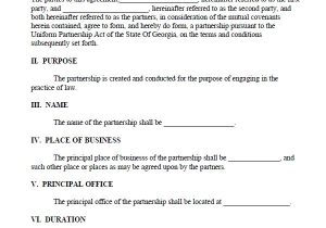 Usufructuary Contract Sample Template Printable Sample Partnership Agreement Sample form Real