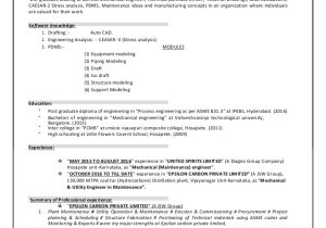 Utility Engineer Resume Jsw Resume