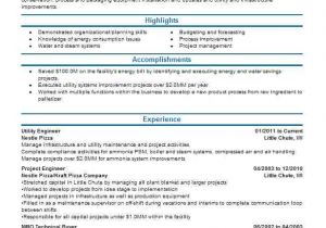 Utility Engineer Resume Utility Engineer Resume Sample Engineering Resumes