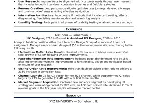 Ux Designer Sample Resume Sample Resume for A Midlevel Ux Designer Monster Com