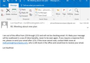 Vacation Auto Reply Email Template How to Set Up An Out Of Office Reply In Outlook for Windows
