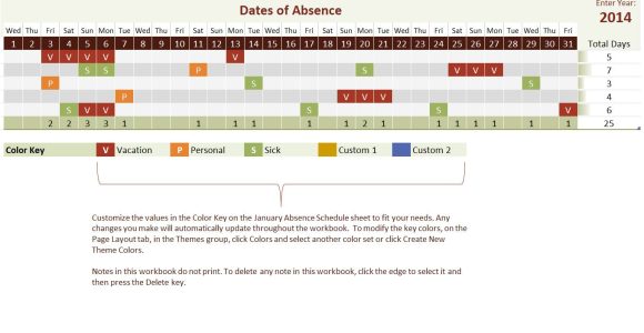 Vacation Calendar Template 2014 2014 Employee Vacation Tracking Calendar Template