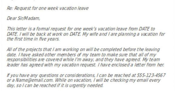 Vacation Leave Email Template 16 Vacation Letter Templates Pdf Doc Free Premium