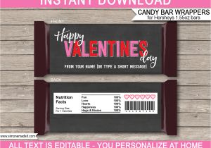 Valentine Candy Bar Wrapper Templates Valentine 39 S Day Candy Bar Wrappers Personalized