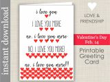 Valentine Card for A Friend I Love You More Printable Anniversary Card Romantic