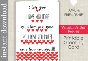 Valentine Card for A Friend I Love You More Printable Anniversary Card Romantic
